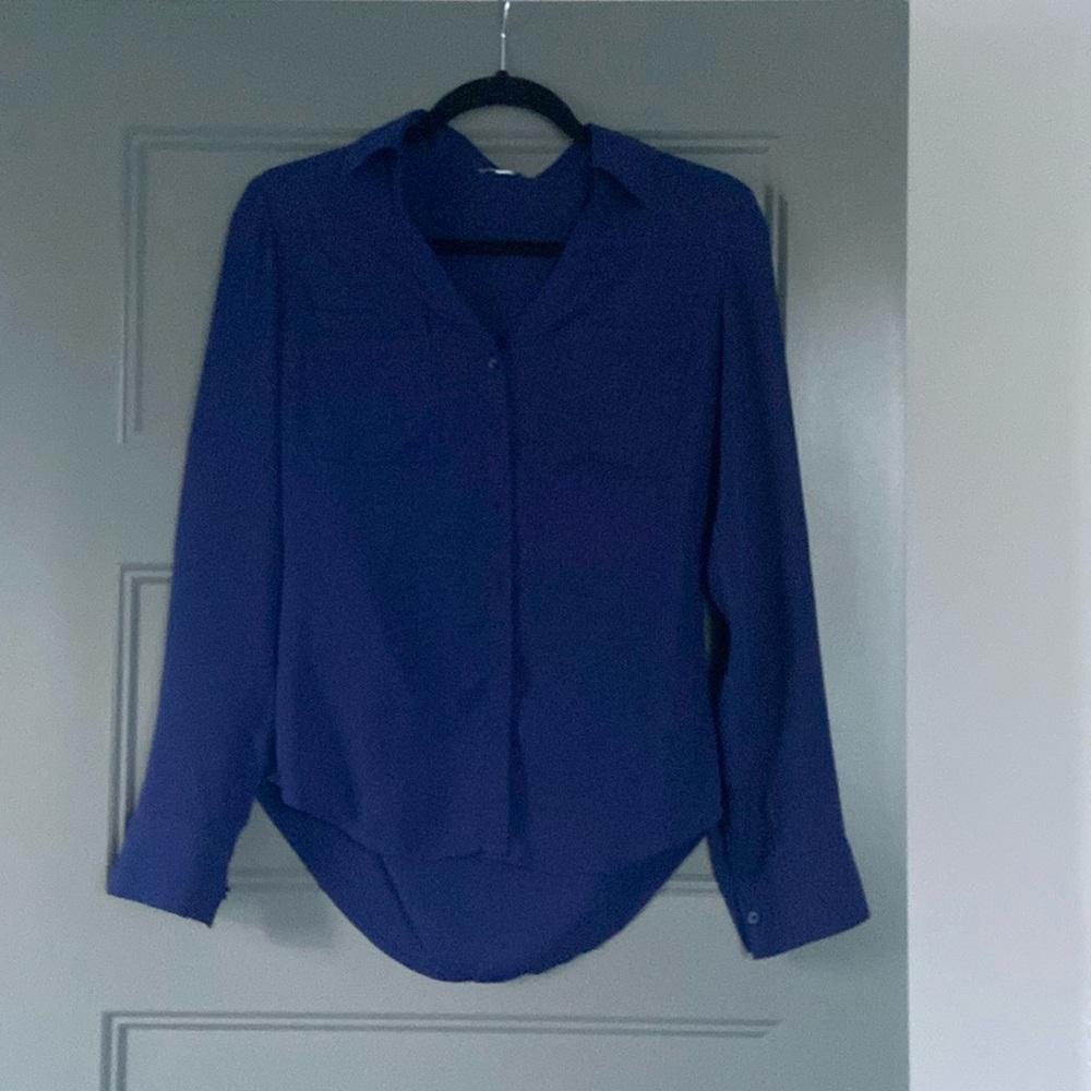 Express Portofino Navy Button Down Size XS